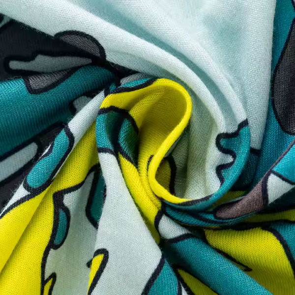 95% Cotton 5% Spandex Lycra Custom Digital Printing Single Jersey Fabric