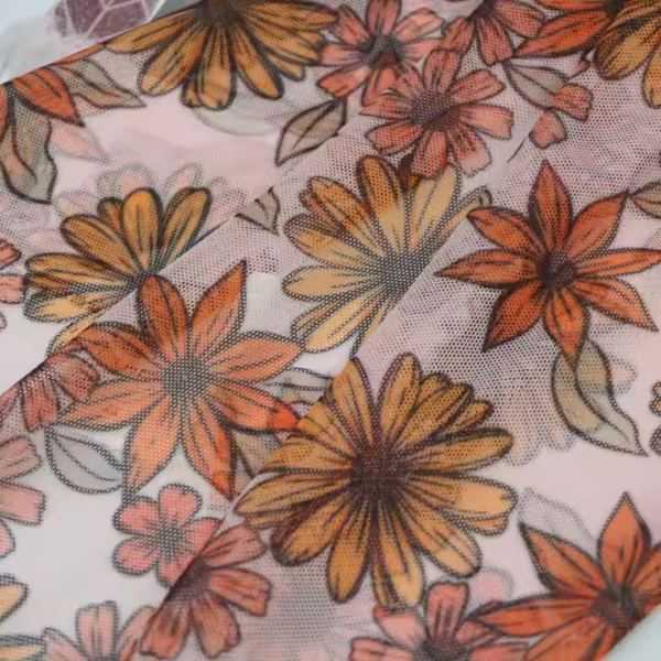 90% Polyester 10% Spandex Digital Print Shiny Mesh Stretch Fabric for Garment - Image 3