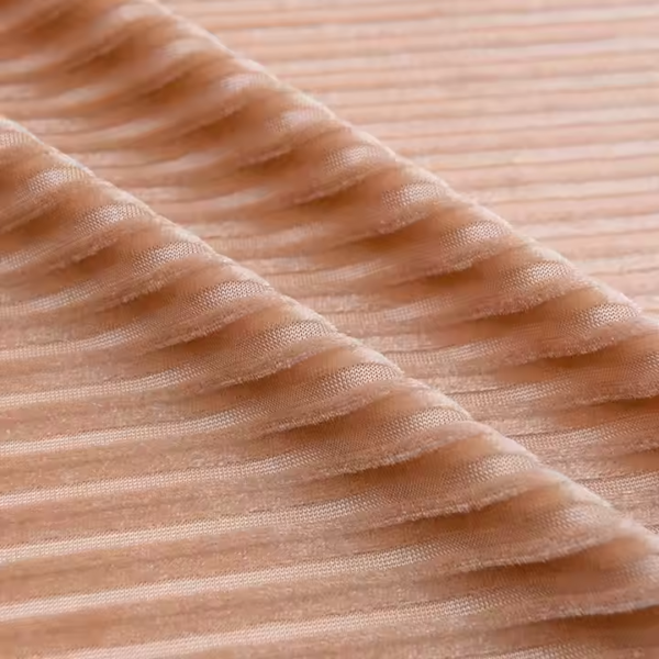 Low MOQ 100% Polyester Shimmer Custom Knitted Rib Fabric for Dress - Image 4