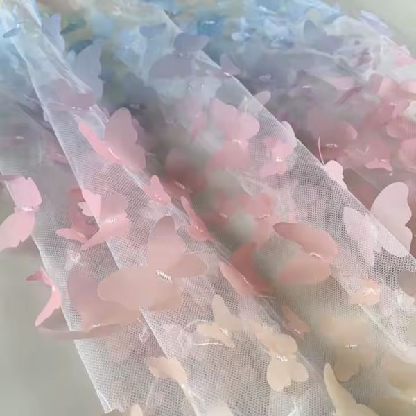 100% Polyester 2 Way Stretchy Lightweight Mesh 3D Embroidery Fabric