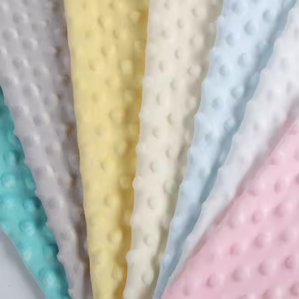 100% Polyester Solid Super Soft Wrinkle Resistant Dot Minky Fleece Fabric