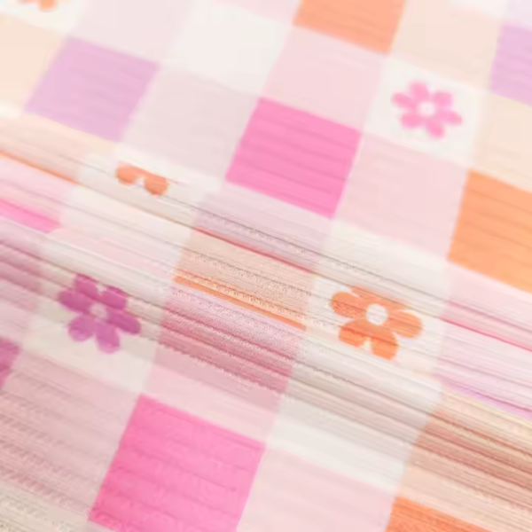 Custom Polyester Spandex Ribbed Jersey Knit Printed Floral Fabric for Swimwear - Image 3