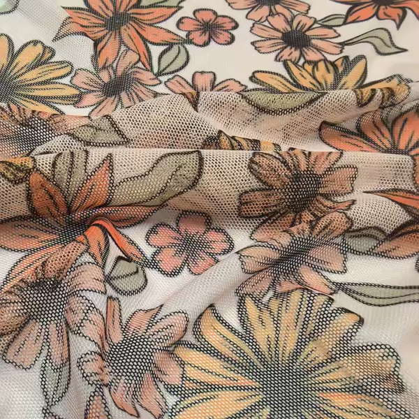 90% Polyester 10% Spandex Digital Print Shiny Mesh Stretch Fabric for Garment - Image 2