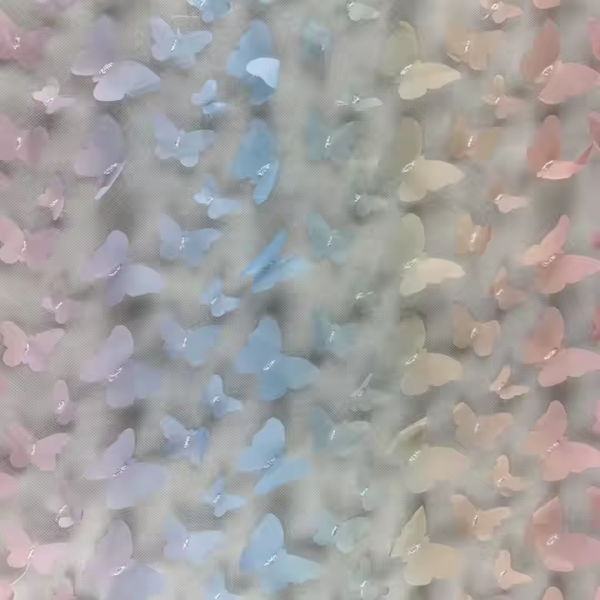 100% Polyester 2 Way Stretchy Lightweight Mesh 3D Embroidery Fabric - Image 3