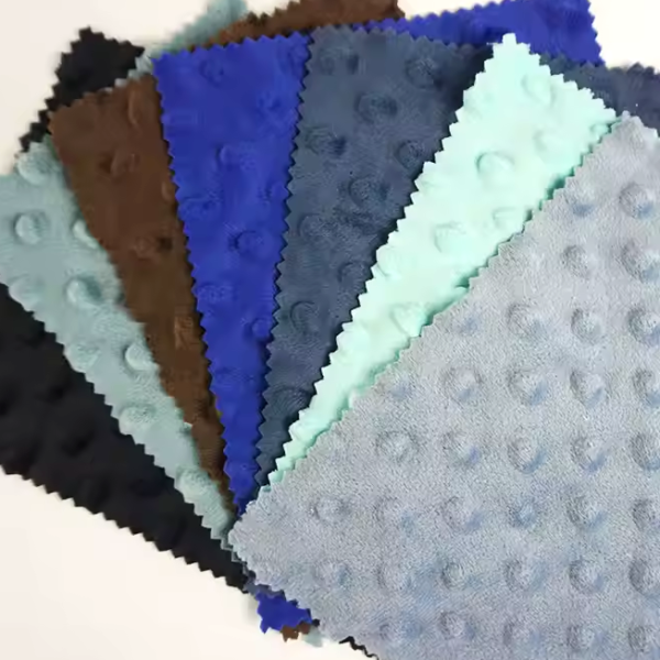 100% Polyester Solid Super Soft Wrinkle Resistant Dot Minky Fleece Fabric - Image 4