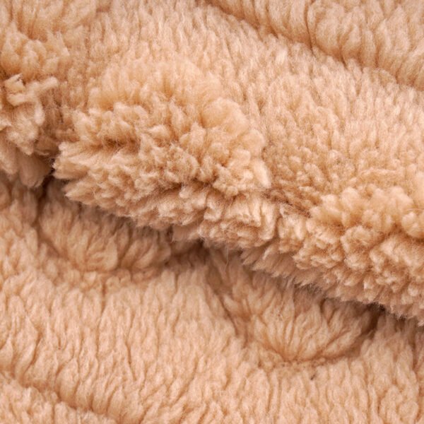 100% polyester Embossed Sherpa Fabric Soft Faux Wool Textile for Coats - Image 4