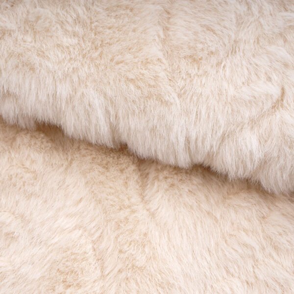 100% Polyester Plush Embossed Faux Rabbit Fur Fabric for Winter Coats, Blankets