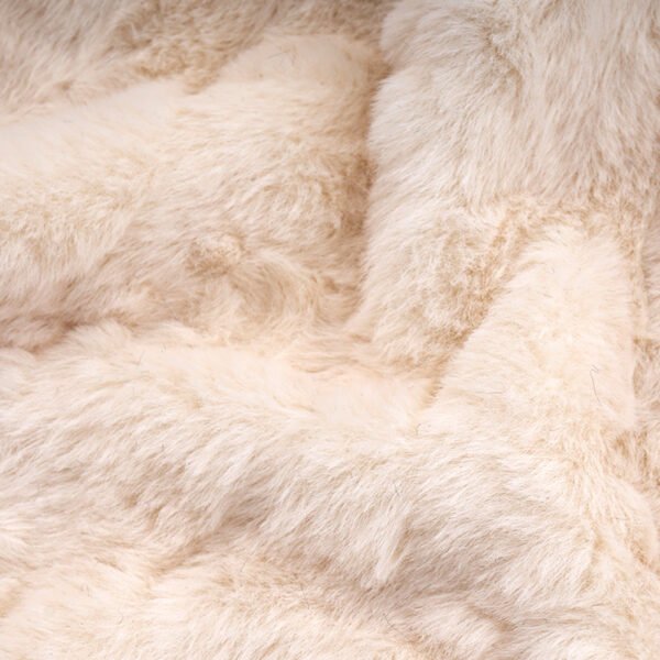 100% Polyester Plush Embossed Faux Rabbit Fur Fabric for Winter Coats, Blankets - Image 2